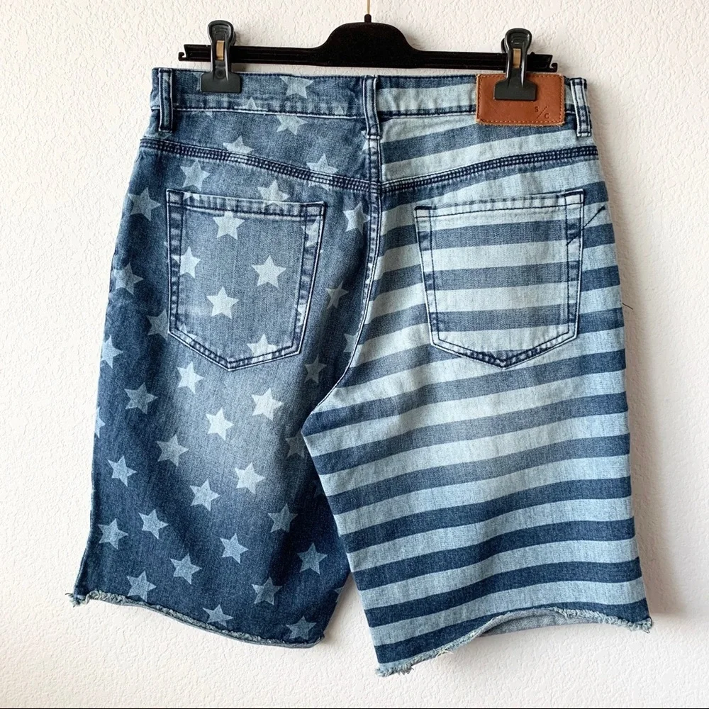 NWOT Stars & Stripes cutoff long short denim by standard cloth